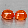 Natural Orangish Red Spessartine Garnet 15.64 Ct. 2 Pcs Oval Cabochon Shape Gemstones From Namibia