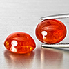 Natural Orangish Red Spessartine Garnet 16.09 Ct. 2 Pcs Oval Cabochon Shape Gemstones From Namibia