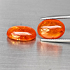 Natural Orangish Red Spessartine Garnet 15.13 Ct. 2 Pcs Oval Cabochon Shape Gemstones From Namibia
