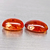 Natural Orangish Red Spessartine Garnet 14.91 Ct. 2 Pcs Oval Cabochon Shape Gemstones From Namibia