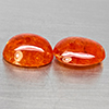 Natural Orangish Red Spessartine Garnet 22.47 Ct. 2 Pcs Oval Cabochon Shape Gemstones From Namibia
