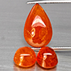 Natural Orangish Red Spessartine Garnet Gemstones 23.18 Ct. 3Pcs Mixed Cabochon Shape and Mixed Size Natural Orangish Red Spessartine Garnet Gemstones 23.18 Ct. 3Pcs Mixed Cabochon Shape and Mixed Size