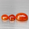 Natural Orangish Red Spessartine Garnet Gemstones 23.29 Ct. 3Pcs Mixed Cabochon Shape and Mixed Size Natural Orangish Red Spessartine Garnet Gemstones 23.29 Ct. 3Pcs Mixed Cabochon Shape and Mixed Size