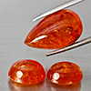 Natural Orangish Red Spessartine Garnet Gemstones 27.91 Ct. 3Pcs Mixed Cabochon Shape and Mixed Size Natural Orangish Red Spessartine Garnet Gemstones 27.91 Ct. 3Pcs Mixed Cabochon Shape and Mixed Size