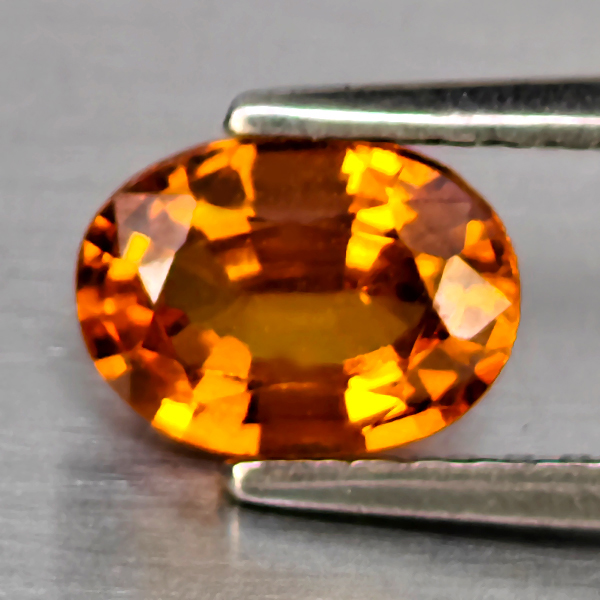 Natural Orange Spessartine Garnet Gemstone 0.77 Ct. Oval Shape 6.8 x 5 Mm.