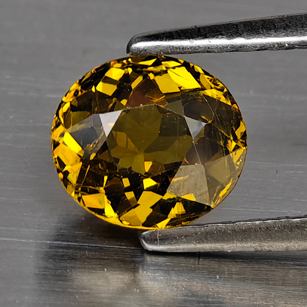 Natural Greenish Yellow Mali Garnet Gemstone 1.02 Ct. Oval Shape 6 x 5.4 Mm.