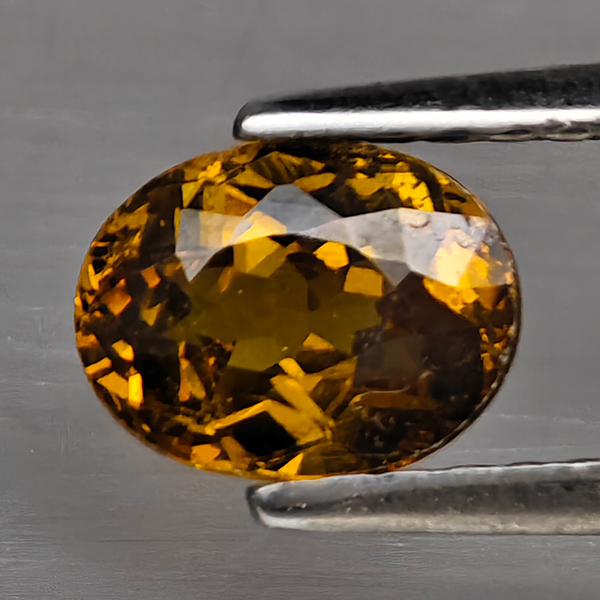 Natural Greenish Yellow Mali Garnet Gemstone 0.99 Ct. Oval Shape 6.5 x 5.1 Mm.