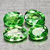 Natural Green Tsavorite Garnet 0.86 Ct. 4 Pcs Oval Shape 4.8 x 3.1 Mm Gemstones