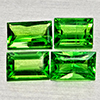 Natural Green Tsavorite Garnet 1.10 Ct. 4 Pcs Baguette Shape Gemstones
