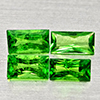 Natural Green Tsavorite Garnet 0.54 Ct. 4 Pcs Baguette Shape 4 x 2.2 Mm Gems