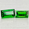 Natural Green Tsavorite Garnet 0.99 Ct. 2 Pcs Baguette Shape 6.1 x 3.1 Mm Gems