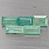 Natural Green Blueish Grandidierite 4.07 Ct. 5 Pcs Baguette Shape Gemstone From Madagascar