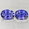 Natural Violetish Blue Iolite 1.42 Ct. 2 Pcs Oval Shape 7.3 x 5.2 Mm Gemstones From Madagascar