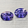 Natural Violetish Blue Iolite 1.46 Ct. 2 Pcs Oval Shape 7.2 x 5.2 Mm Gemstones From Madagascar