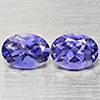 Natural Violetish Blue Iolite 1.36 Ct. 2 Pcs Oval Shape 7 x 5 Mm Gemstones From Madagascar