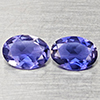 Natural Violetish Blue Iolite 1.38 Ct. 2 Pcs Oval Shape 7.2 x 5.1 Mm Gemstones From Madagascar