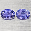 Natural Violetish Blue Iolite 1.33 Ct. 2 Pcs Oval Shape 7.1 x 5.1 Mm Gemstones From Madagascar