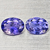 Natural Violetish Blue Iolite 1.53 Ct. 2 Pcs Oval Shape 7.4 x 5.2 Mm Gemstones From Madagascar