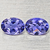 Natural Violetish Blue Iolite 1.40 Ct. 2 Pcs Oval Shape 7.3 x 5.4 Mm Gemstones From Madagascar