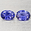 Natural Violetish Blue Iolite 1.35 Ct. 2 Pcs Oval Shape 7.2 x 5.2 Mm Gemstones From Madagascar
