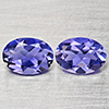 Natural Violetish Blue Iolite 1.39 Ct. 2 Pcs Oval Shape 7.1 x 5.1 Mm Gemstones From Madagascar