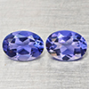 Natural Violetish Blue Iolite 1.17 Ct. 2 Pcs Oval Shape 7.1 x 5.1 Mm Gemstones From Madagascar