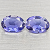 Natural Violet Blue Iolite 1.36 Ct. 2 Pcs Oval Shape 7.2 x 5.2 Mm Gemstones