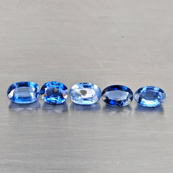 Natural Blue kyanite Gemstones 3.17 Ct. 5 Pcs. Oval Shape and Mixed Size Natural Blue kyanite Gemstones 3.17 Ct. 5 Pcs. Oval Shape and Mixed Size