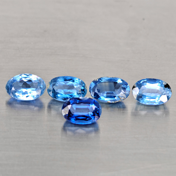 Natural Blue kyanite Gemstones 3.34 Ct. 5 Pcs. Oval Shape and Mixed Size Natural Blue kyanite Gemstones 3.34 Ct. 5 Pcs. Oval Shape and Mixed Size