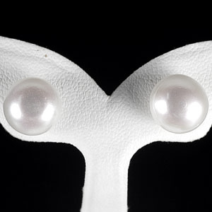 11.40 Ct. Cute Natural White Color Pearl Silver Earring
