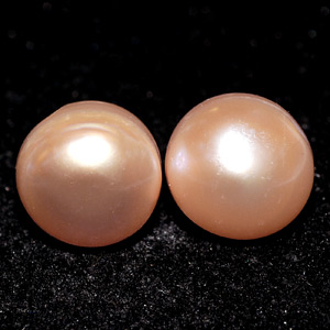 11.22 Ct. Nice Natural Orange Pearl Silver Earring