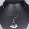 8.59 G. Natural White Pearl Nickel Necklace Unheated