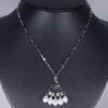 9.04 G. Natural White Pearl Nickel Necklace Unheated