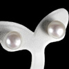 13.09 Ct. Cute Natural White Color Pearl Silver Earring