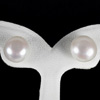 14.06 Ct Cute Natural White Color Pearl Silver Earrings
