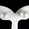 14.17 Ct. Natural White Color Pearl Silver Earrings
