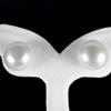 14.06 Ct. Natural White Color Pearl Silver Earrings