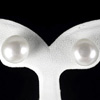 14.66 Ct. Natural White Color Pearl Silver Earrings