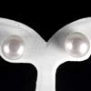 14.04 Ct Nice Natural White Color Pearl Silver Earrings