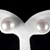14.66 Ct. Natural White Color Pearl Silver Earrings