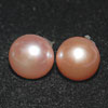 10.25 Ct. Nice Natural Orange Pearl Silver Earring