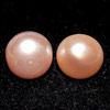 11.42 Ct. Nice Natural Orange Pearl Silver Earring