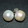 15.35 Ct Attractive Natural White Pearl Silver Earrings