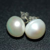 13.17 Ct Attractive Natural White Pearl Silver Earrings