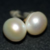 13.98 Ct Attractive Natural White Pearl Silver Earrings