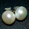 14.51 Ct Attractive Natural White Pearl Silver Earrings