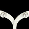 14.16 Ct. Natural White Round Pearl Silver Earrings