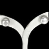 Unheated 14.14 Ct. Round Cabochon Natural White Pearl Silver Earring Thailand