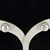 13.84 Ct. Cute Natural White Pearl Silver Earrings Unheated