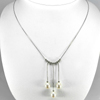 7.04 G. Natural White Pearl Real 925 Sterling Silver Necklace Length 20 Inch.